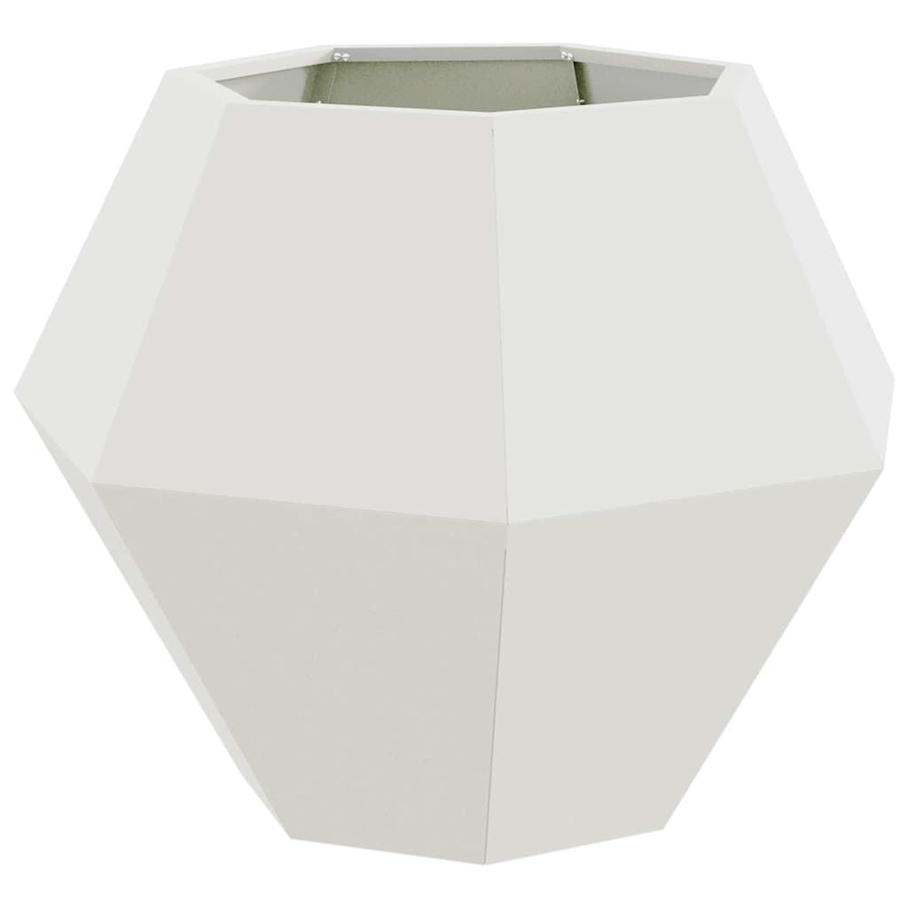 Pflanzkübel Weiß 75 x 75 x 60 cm Stahl