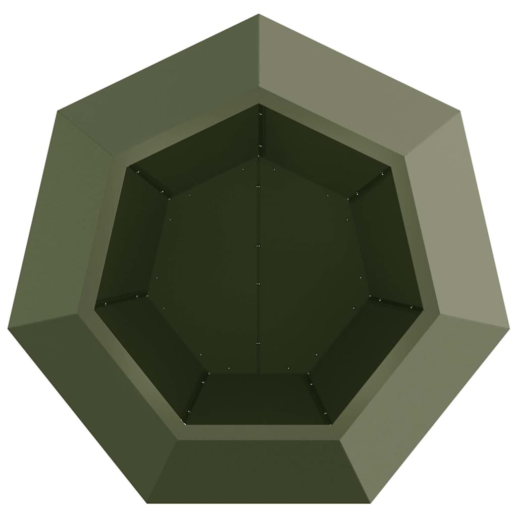 Pflanzkübel Olivgrün 75 x 75 x 60 cm Stahl