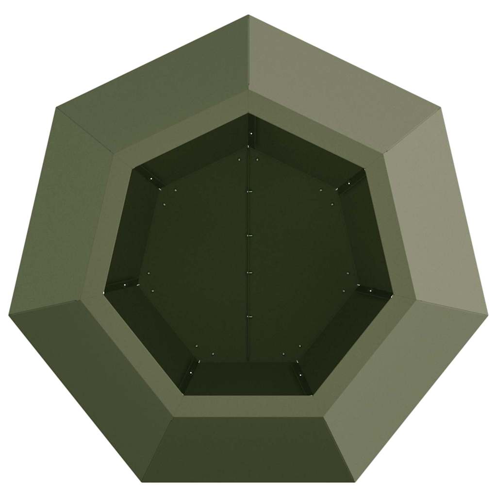 Pflanzkübel Olivgrün 50 x 50 x 40 cm Stahl