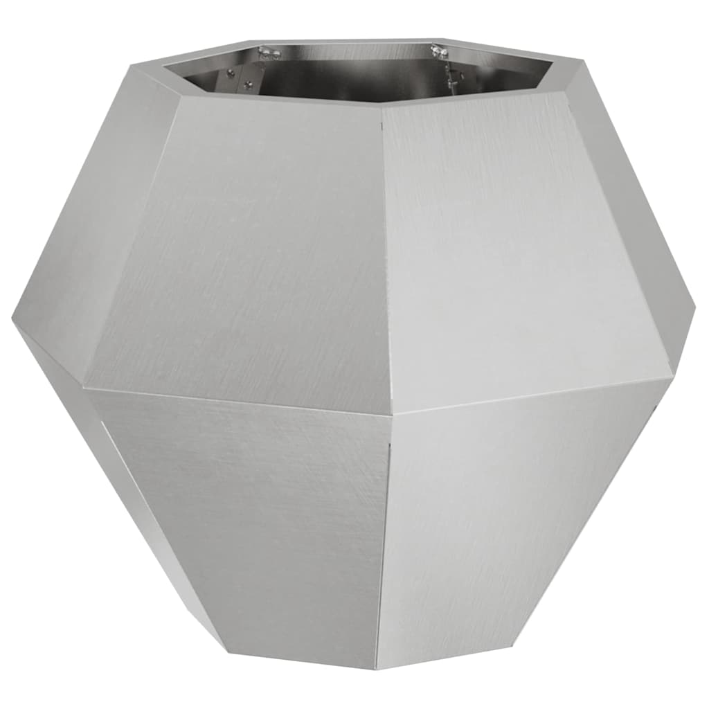 Pflanzkübel 2 Stk. Silber 50 x 50 x 40 cm Edelstahl