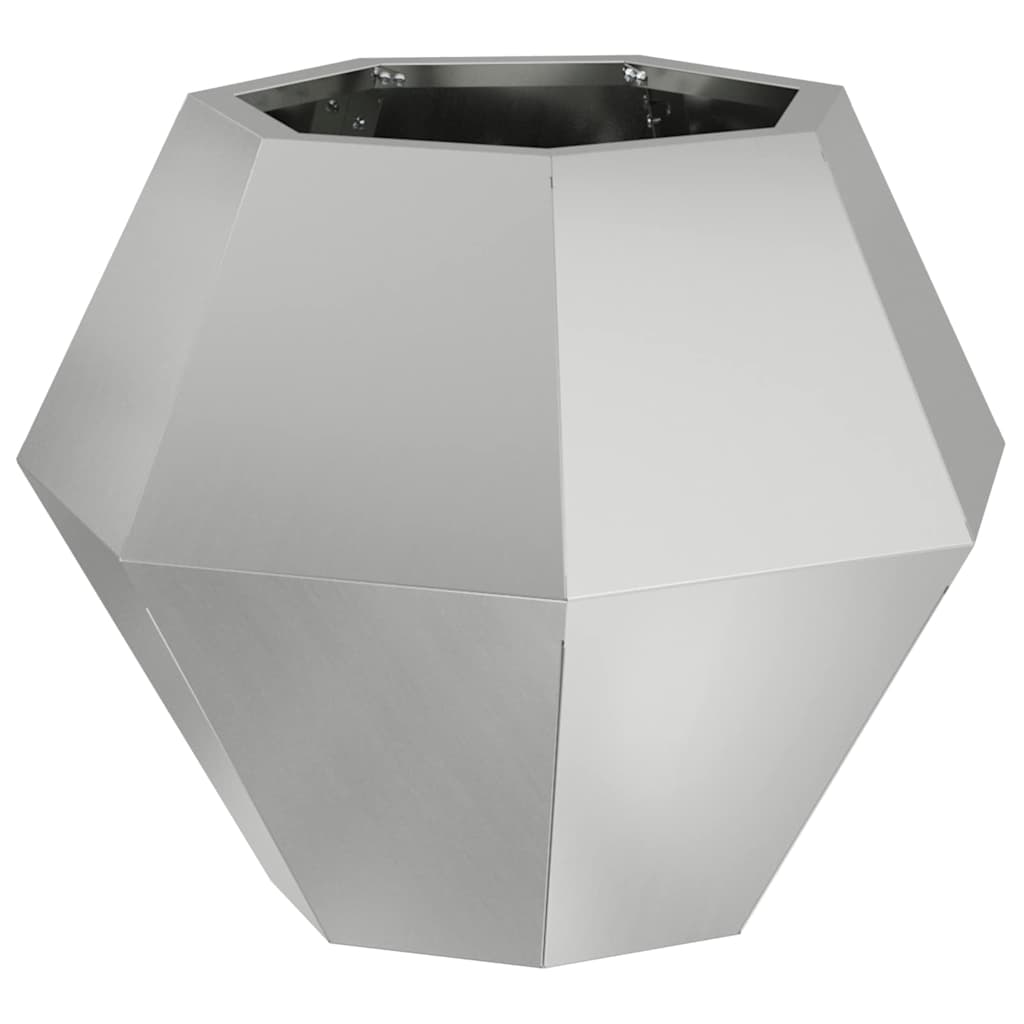 Pflanzkübel 2 Stk. Silber 50 x 50 x 40 cm Verzinkter Stahl