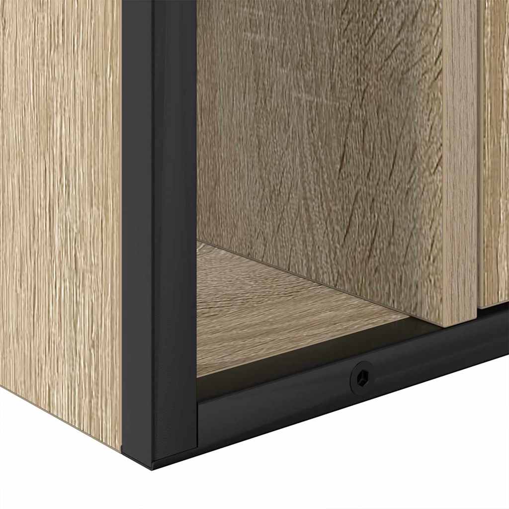 Badezimmermöbel-Set 3 stk. Sonoma-Eiche 33 x 33 x 185,5 cm