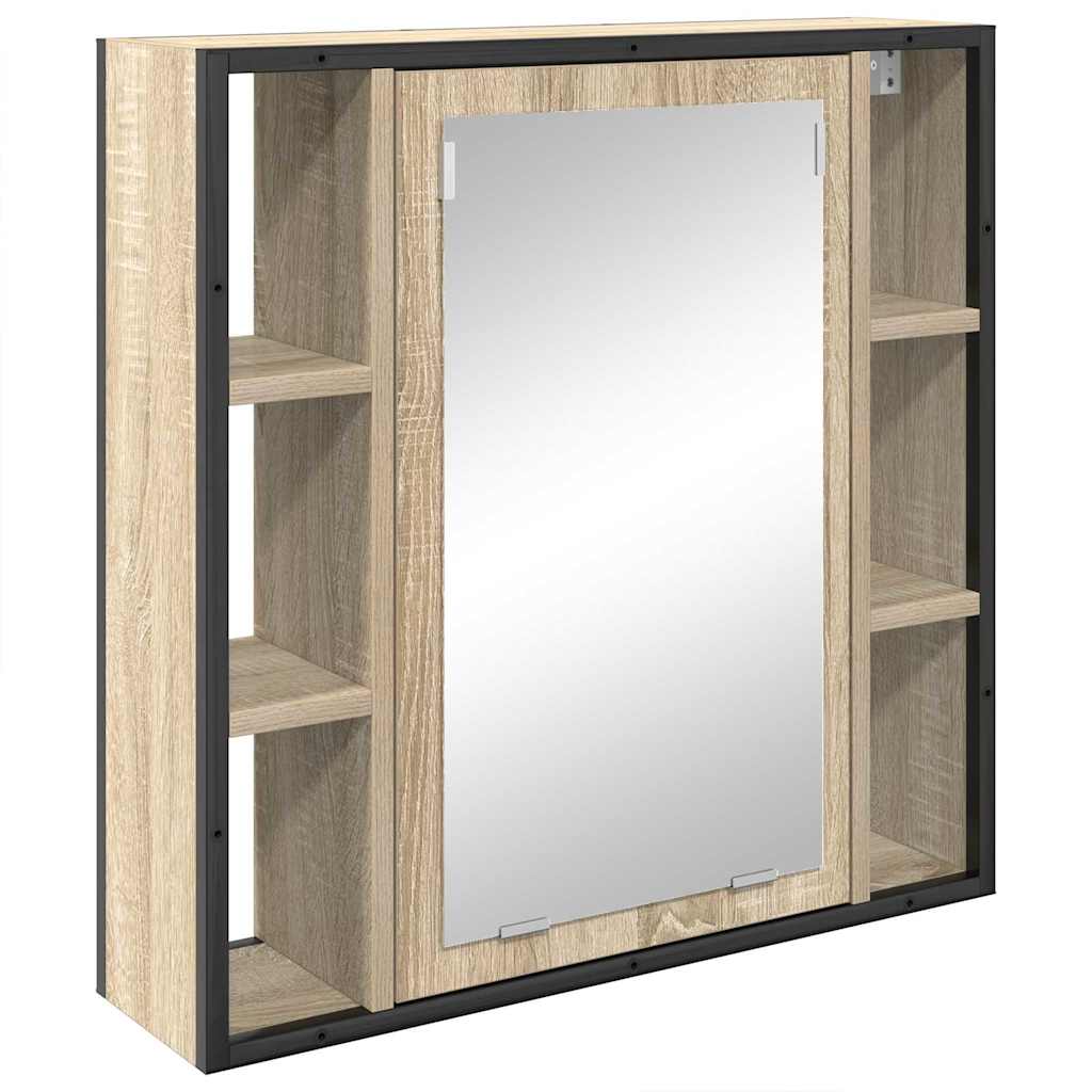 Badezimmermöbel-Set mit Regal 3 pcs Sonoma-Eiche Holzwerkstoff