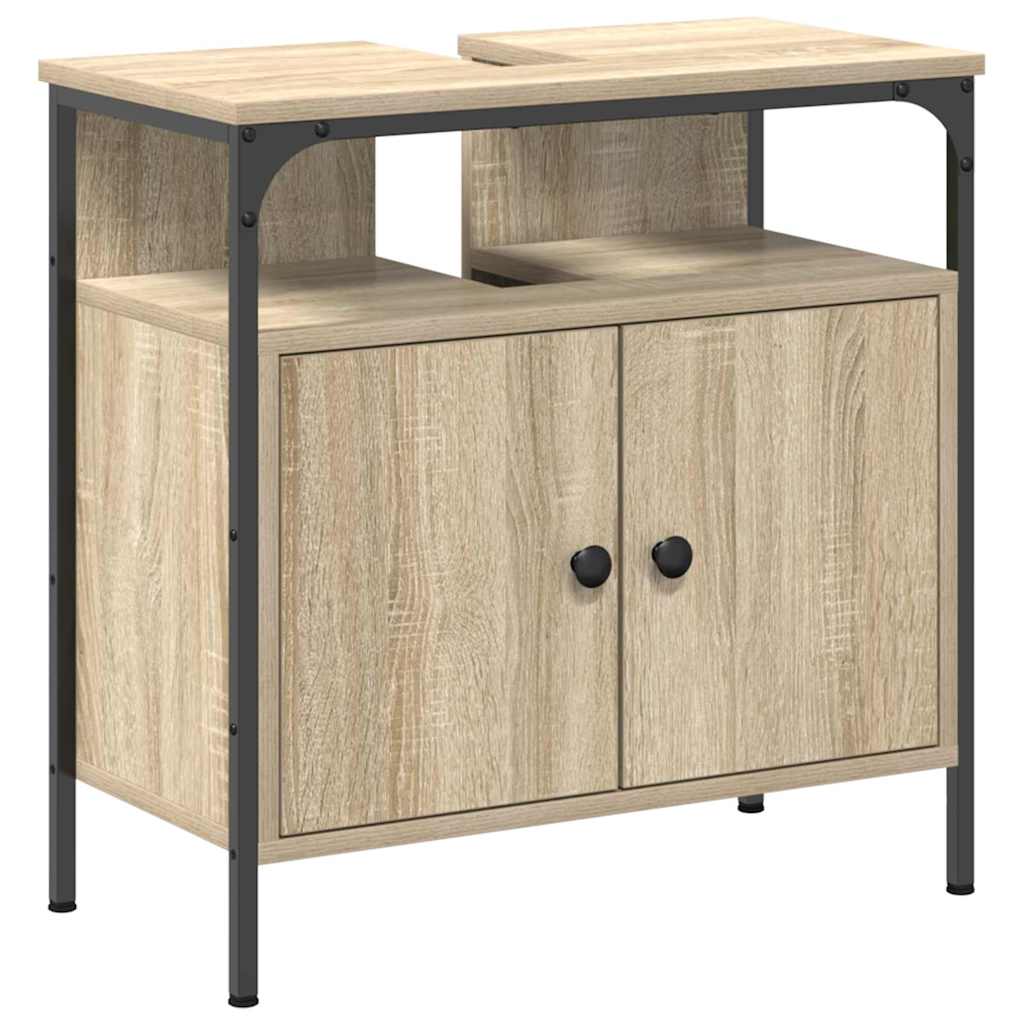 Badezimmermöbel-Set 3 stk. Sonoma-Eiche 33 x 33 x 185,5 cm