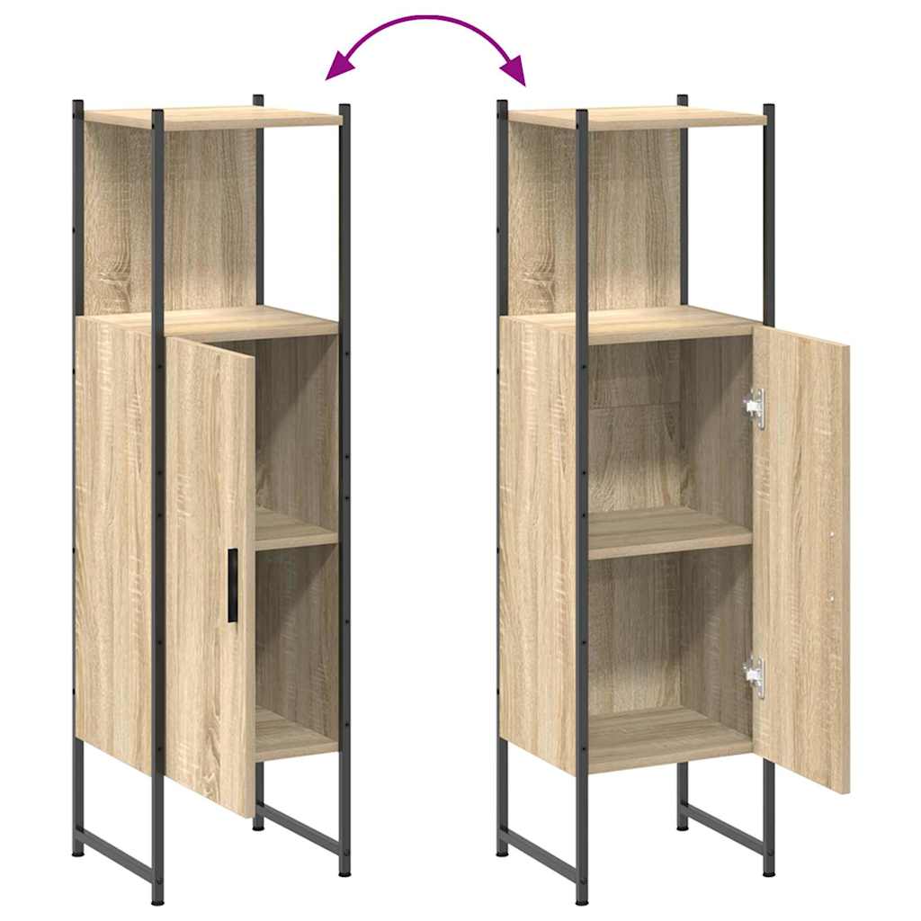 Badezimmermöbel-Set 4 stk. Sonoma-Eiche 33 x 33 x 185,5 cm