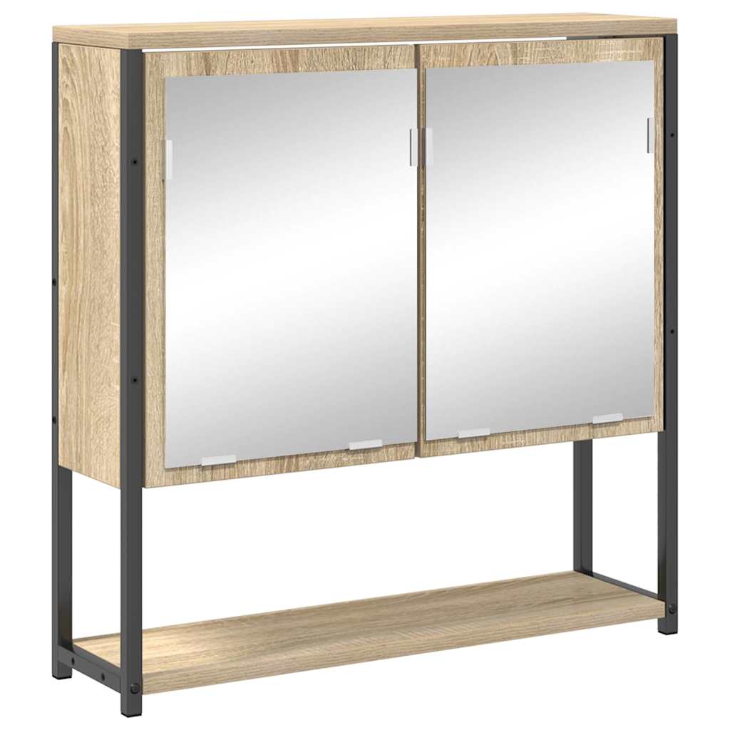 Badezimmermöbel-Set 4 stk. Sonoma-Eiche 33 x 33 x 185,5 cm