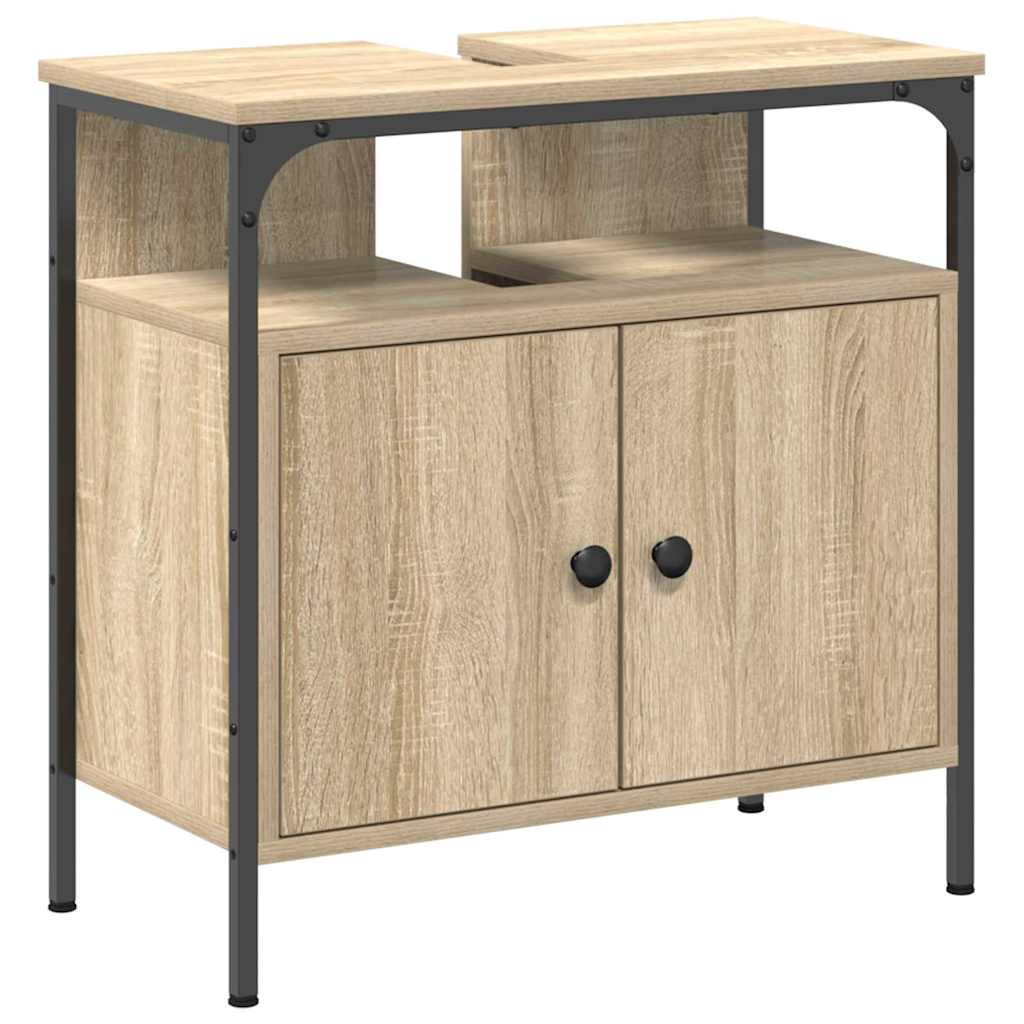 Badezimmermöbel-Set 4 stk. Sonoma-Eiche 33 x 33 x 185,5 cm