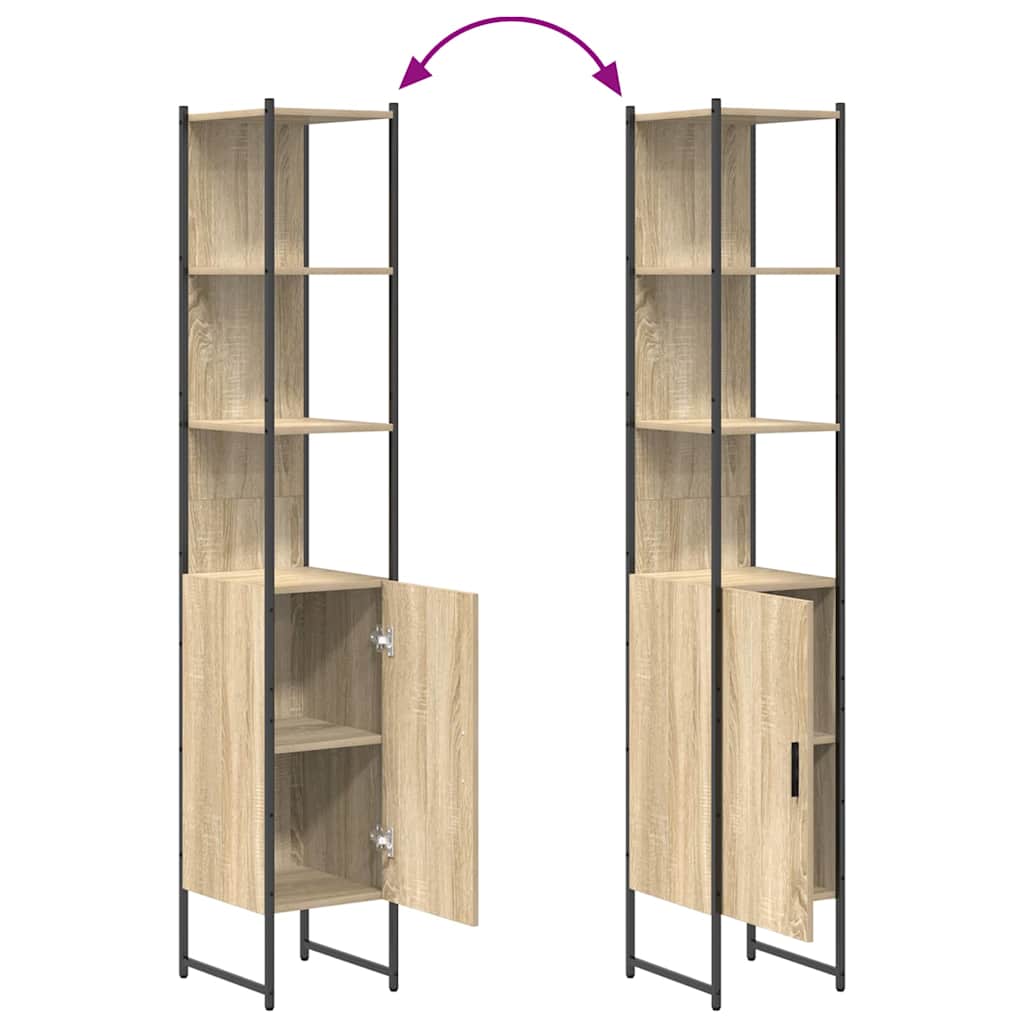 Badezimmermöbel-Set 4 stk. Sonoma-Eiche 33 x 33 x 185,5 cm