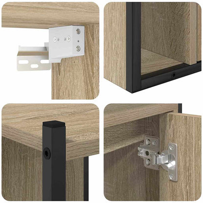 Badezimmermöbel-Set 4 stk. Sonoma-Eiche 33 x 33 x 185,5 cm