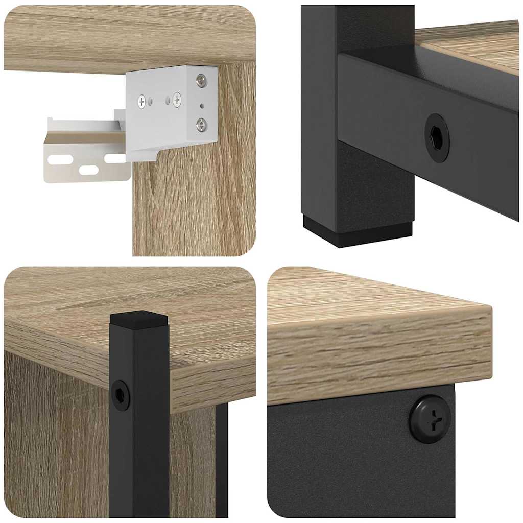 Badezimmermöbel-Set 4 stk. Sonoma-Eiche 33 x 33 x 185,5 cm