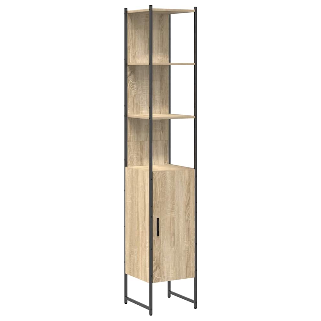 Badezimmermöbel-Set 4 stk. Sonoma-Eiche 33 x 33 x 185,5 cm