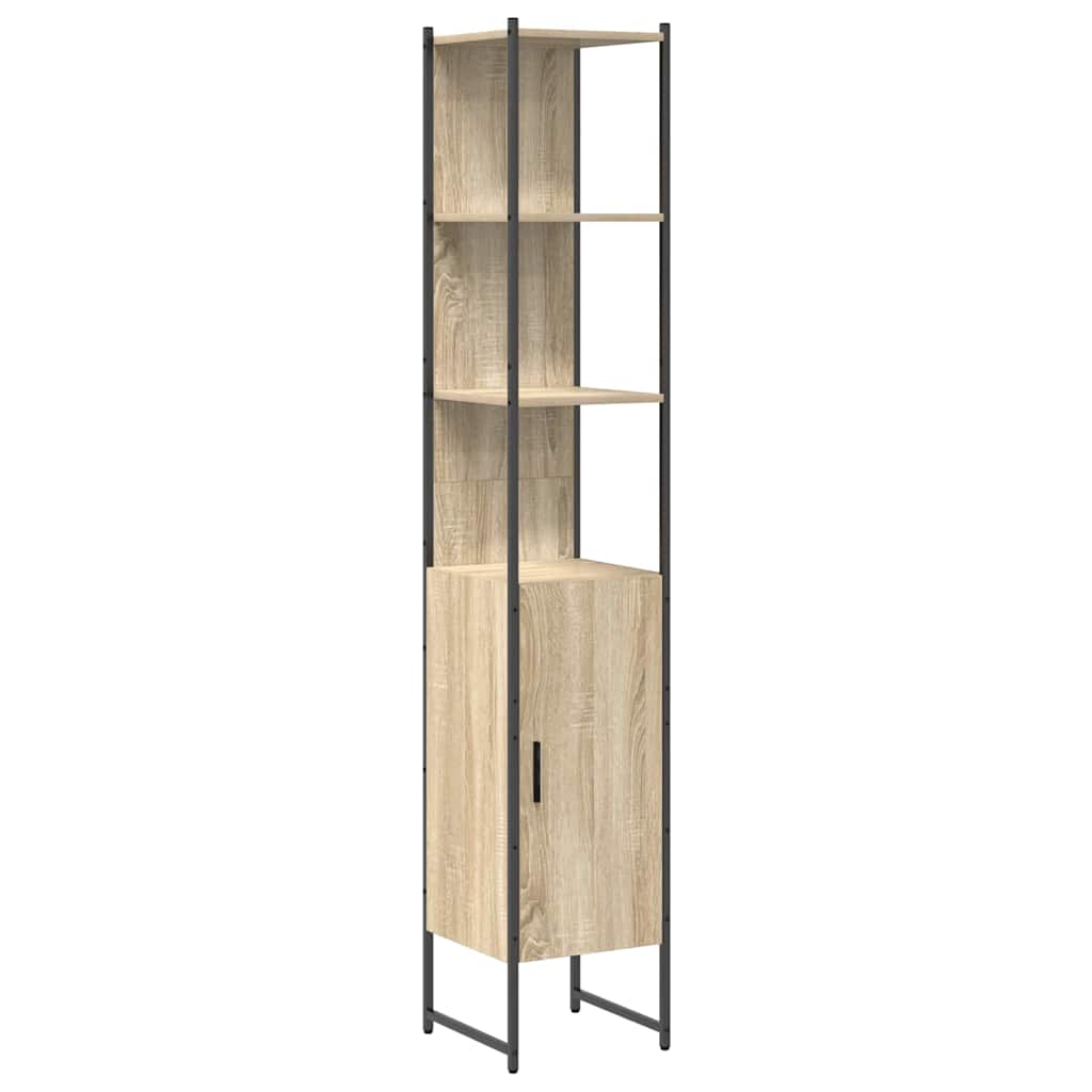 Badezimmermöbel-Set 3 stk. Sonoma-Eiche 33 x 33 x 185,5 cm