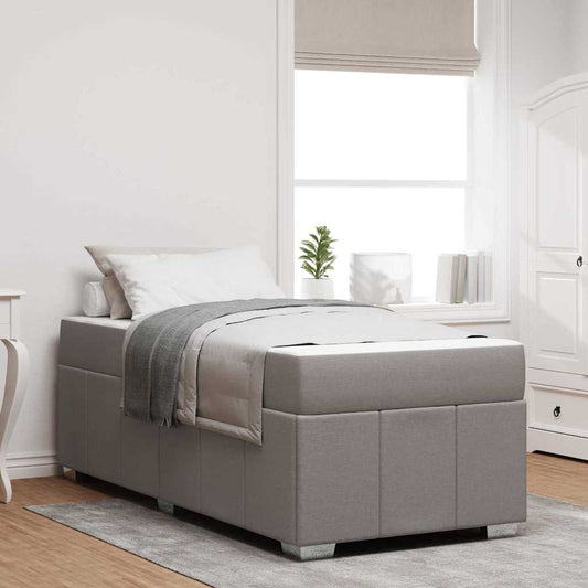 Bettgestell mit Matratze Taupe 90 x 190 cm Stoff