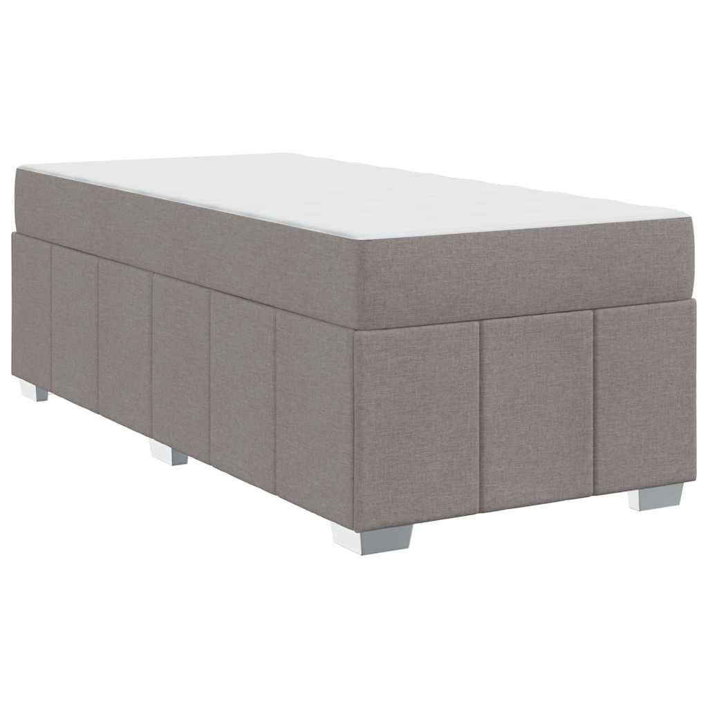 Bettgestell mit Matratze Taupe 90 x 200 cm Stoff