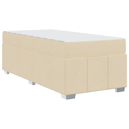 Bettrahmen mit Matratze Creme 90 x 200 cm Stoff