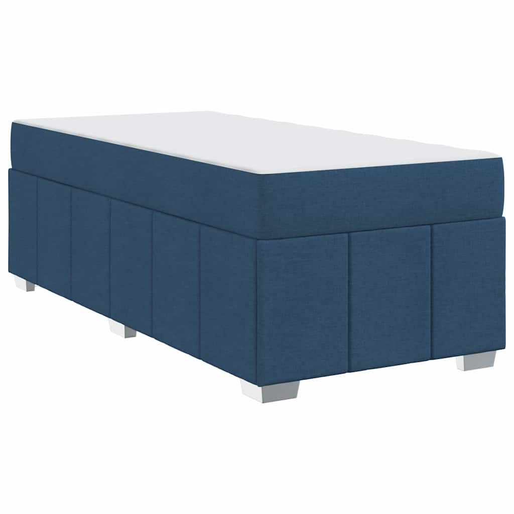 Bettgestell mit Matratze Blau 90 x 200 cm Stoff