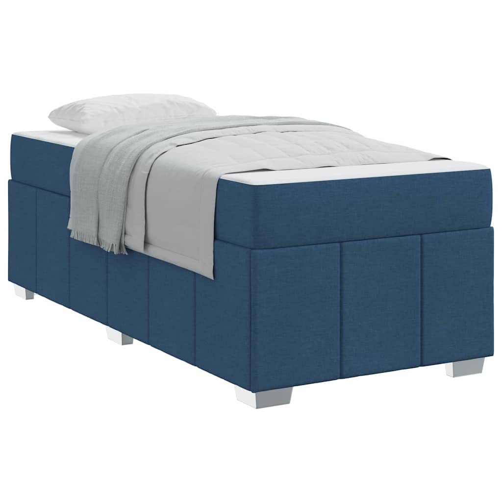 Bettgestell mit Matratze Blau 90 x 200 cm Stoff