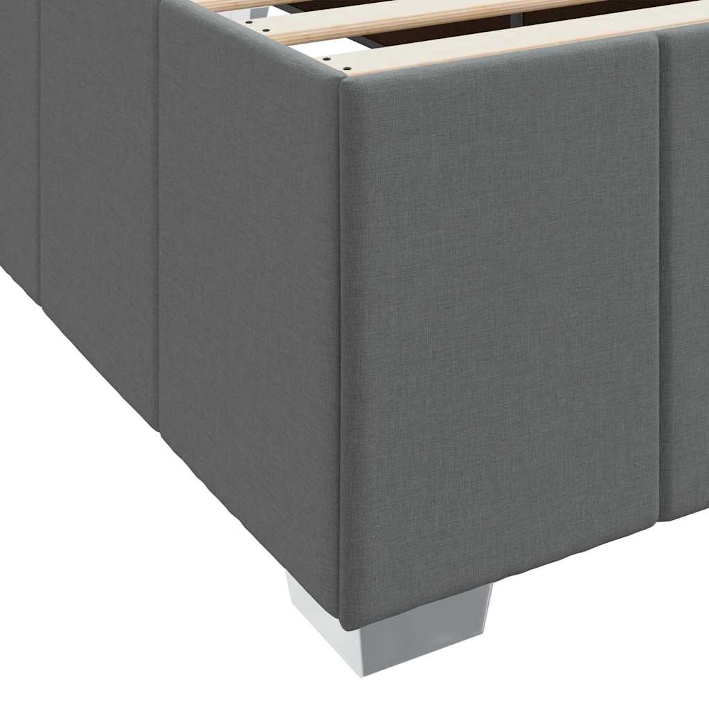 Bettgestell mit Matratze Dunkelgrau 100 x 200 cm Stoff