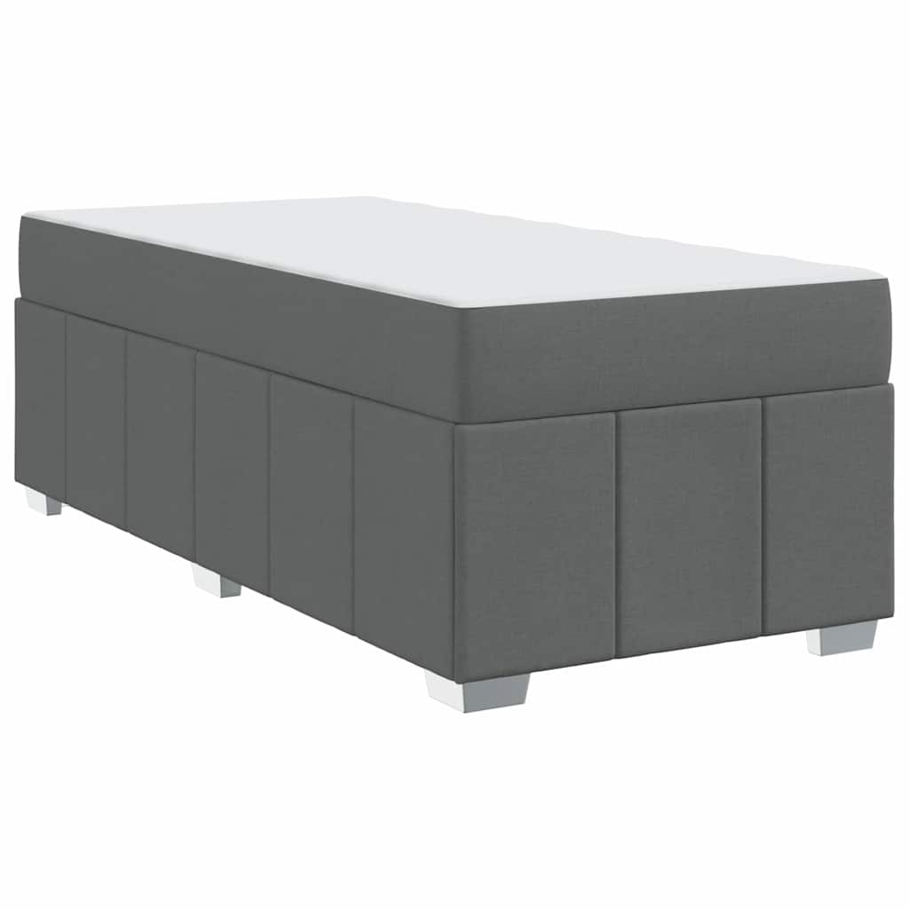 Bettgestell mit Matratze Dunkelgrau 100 x 200 cm Stoff