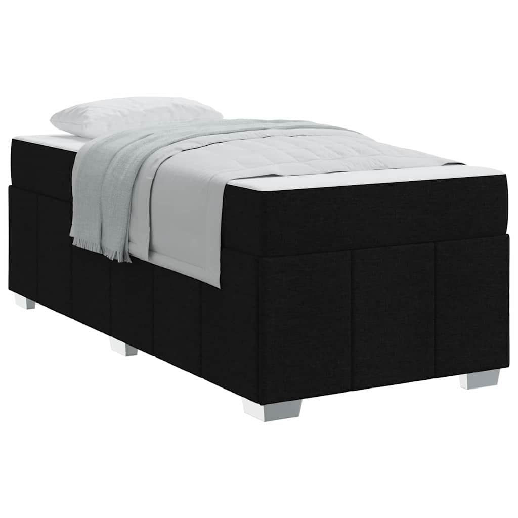 Bettgestell mit Matratze Schwarz 100 x 200 cm Stoff