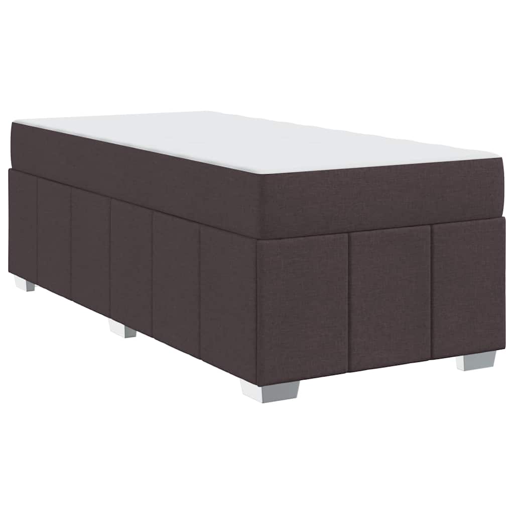 Bettgestell mit Matratze Dunkelbraun 100 x 200 cm Stoff
