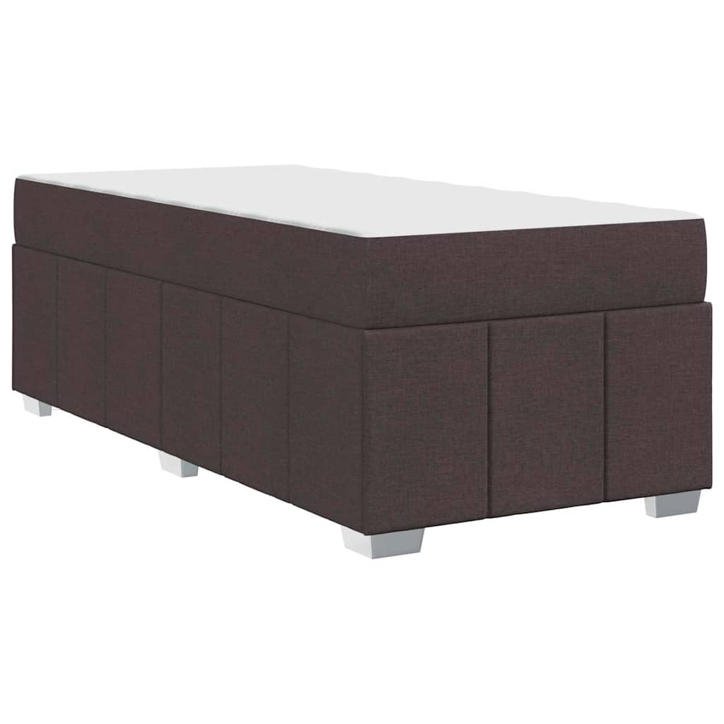 Bettgestell mit Matratze Dunkelbraun 100 x 200 cm Stoff