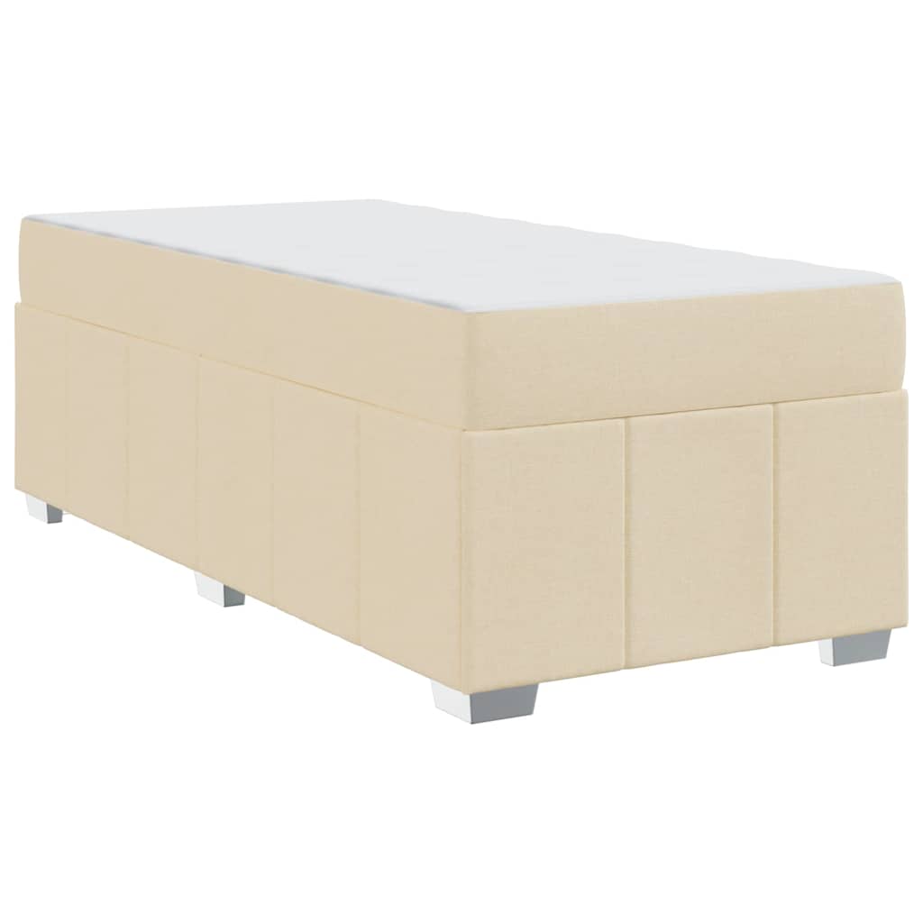 Bettgestell mit Matratze Creme 100 x 200 cm Stoff