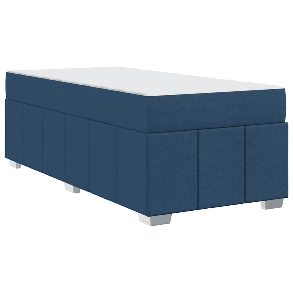 Bettgestell mit Matratze Blau 100 x 200 cm Stoff