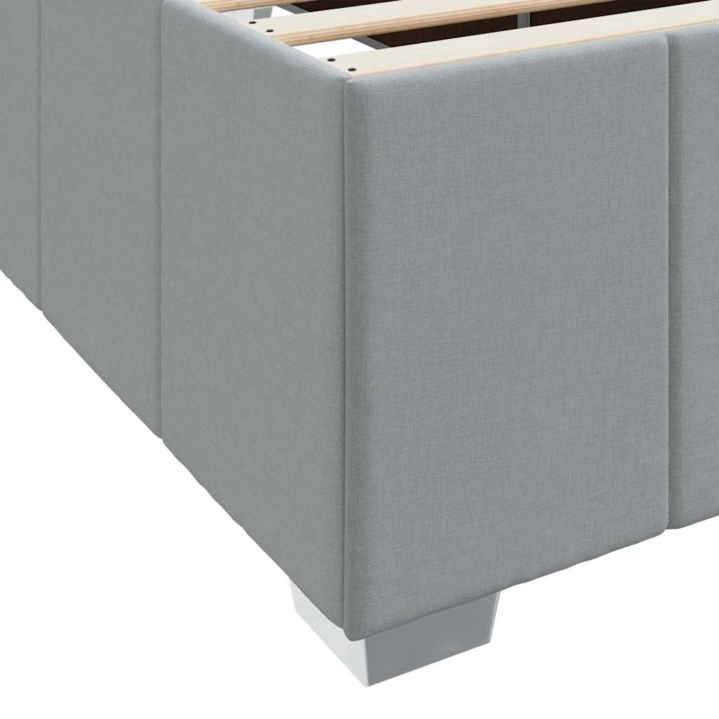 Bettgestell mit Matratze Hellgrau 120 x 190 cm Stoff