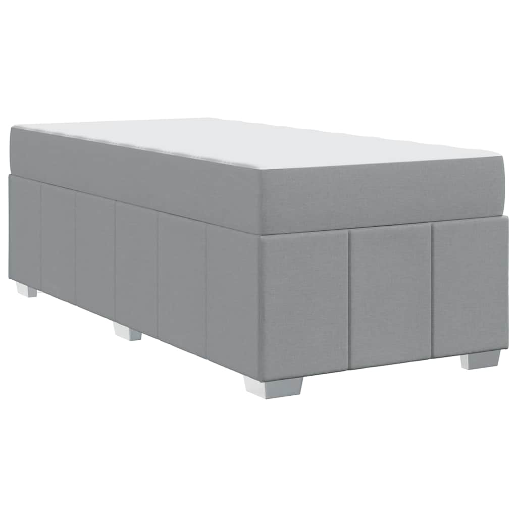 Bettgestell mit Matratze Hellgrau 120 x 190 cm Stoff