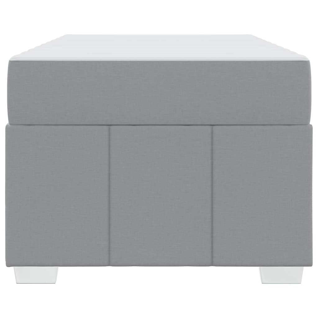 Bettgestell mit Matratze Hellgrau 120 x 190 cm Stoff