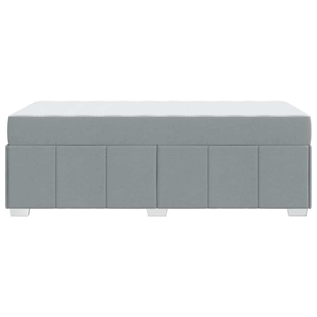 Bettgestell mit Matratze Hellgrau 120 x 190 cm Stoff