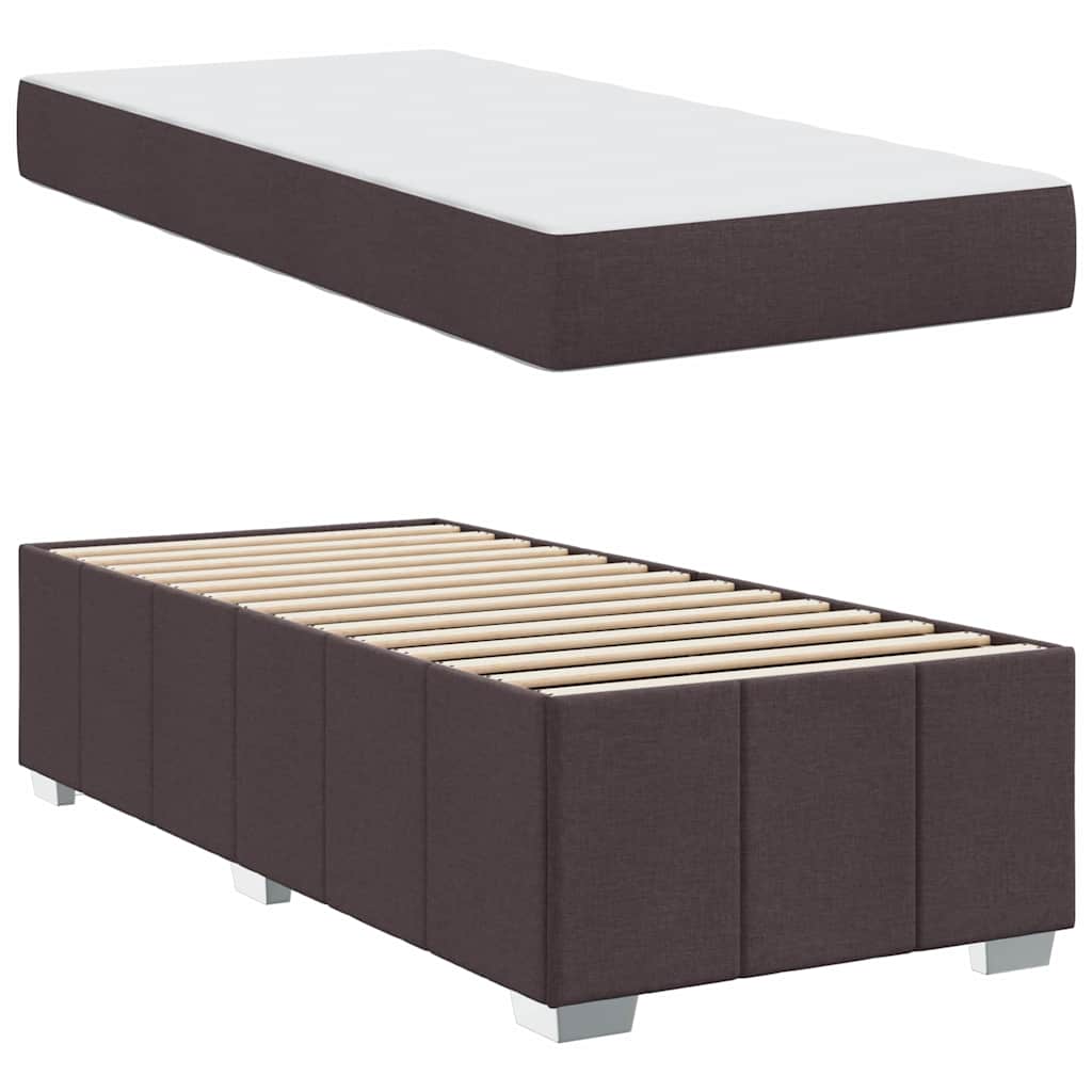 Bettgestell mit Matratze Dunkelbraun 120 x 190 cm Stoff