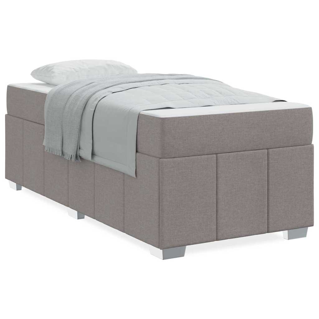 Bettgestell mit Matratze Taupe 120 x 190 cm Stoff