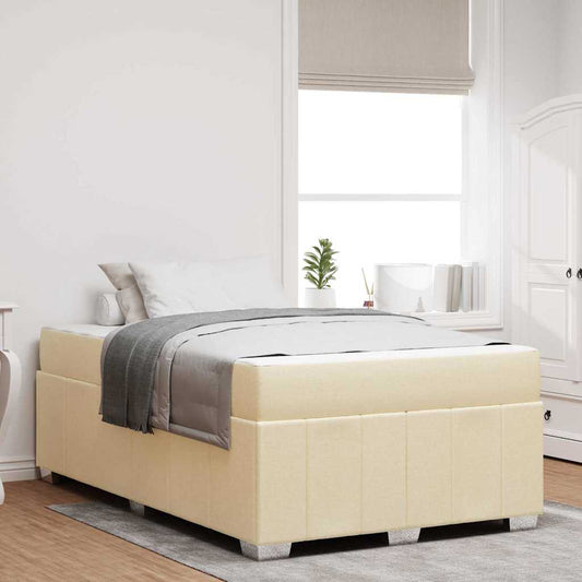 Bettgestell mit Matratze Creme 120 x 190 cm Stoff