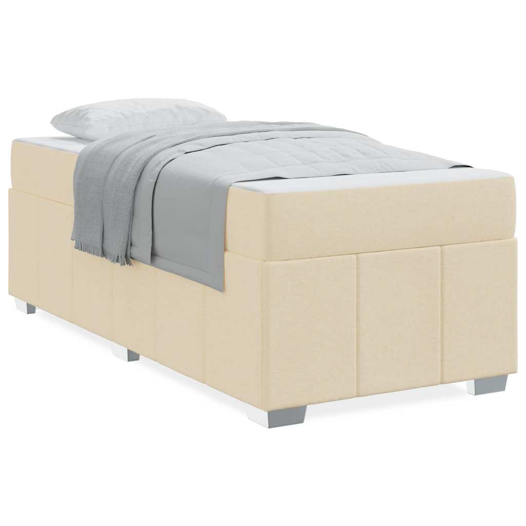Bettgestell mit Matratze Creme 120 x 190 cm Stoff