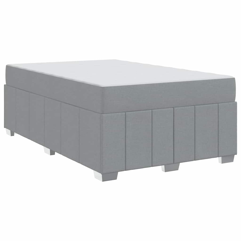 Bettgestell mit Matratze Hellgrau 120 x 200 cm Stoff