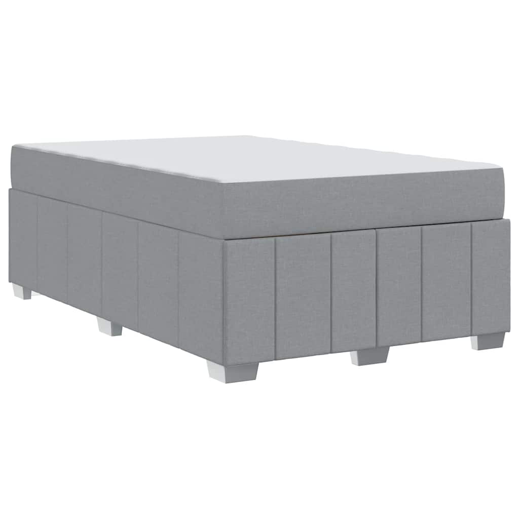 Bettgestell mit Matratze Hellgrau 120 x 200 cm Stoff