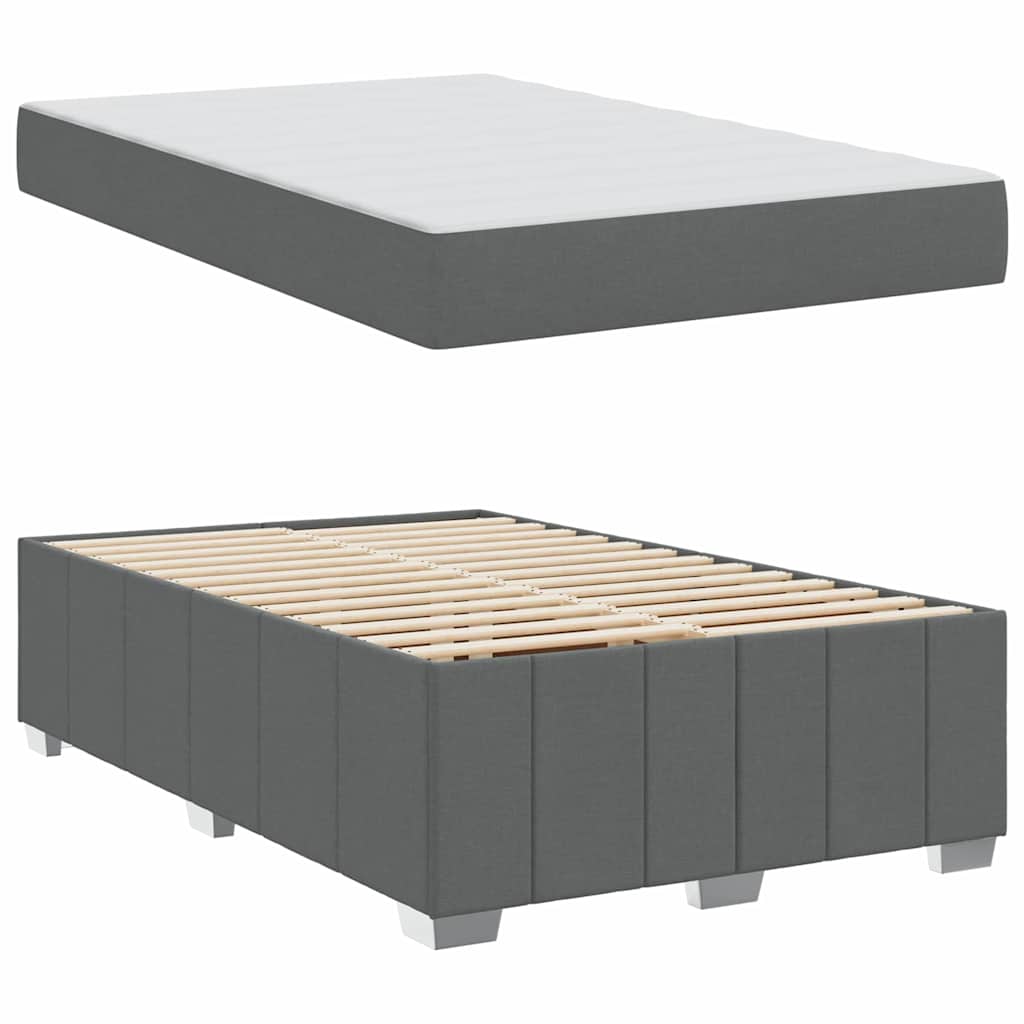 Bettgestell mit Matratze Dunkelgrau 120 x 200 cm Stoff