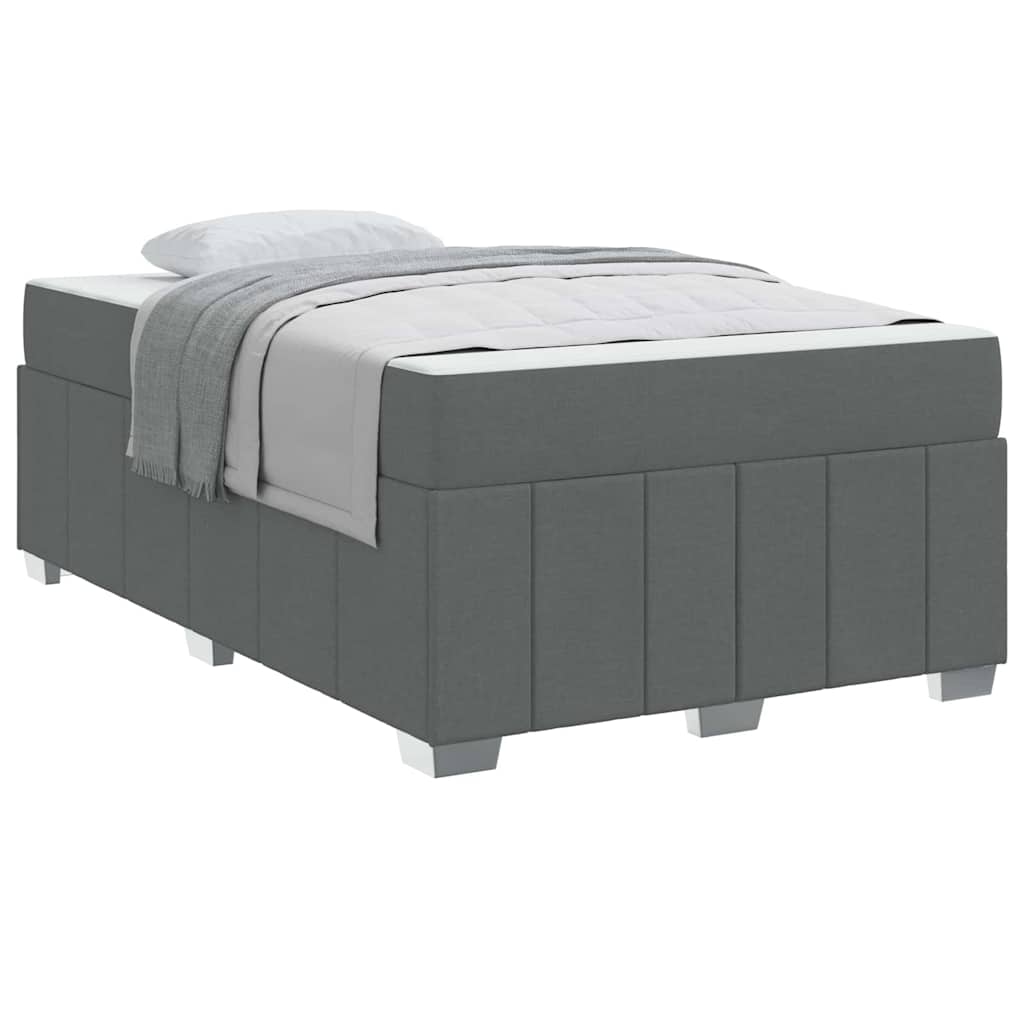 Bettgestell mit Matratze Dunkelgrau 120 x 200 cm Stoff