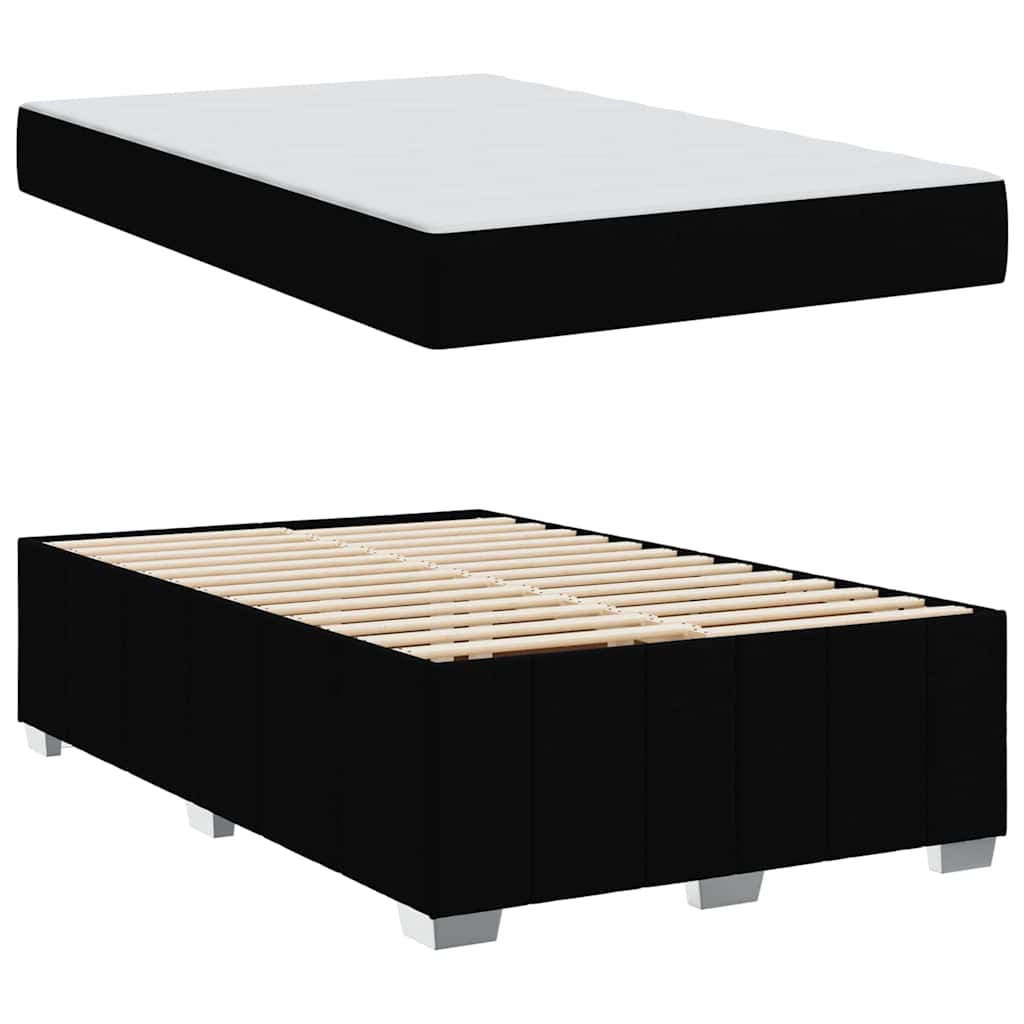Bettgestell mit Matratze Schwarz 120 x 200 cm Stoff