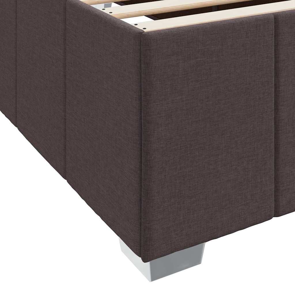 Bettgestell mit Matratze Dunkelbraun 120 x 200 cm Stoff