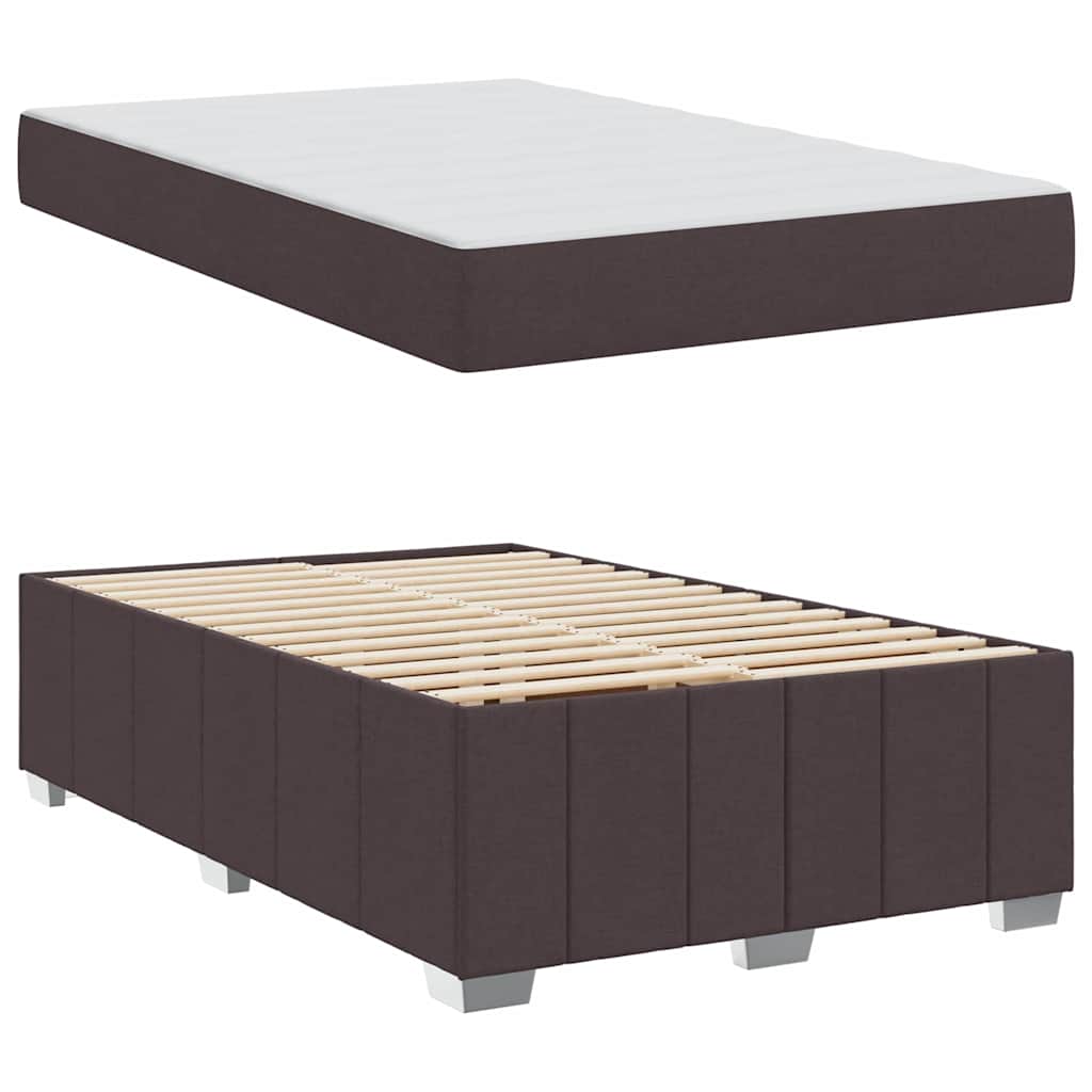 Bettgestell mit Matratze Dunkelbraun 120 x 200 cm Stoff