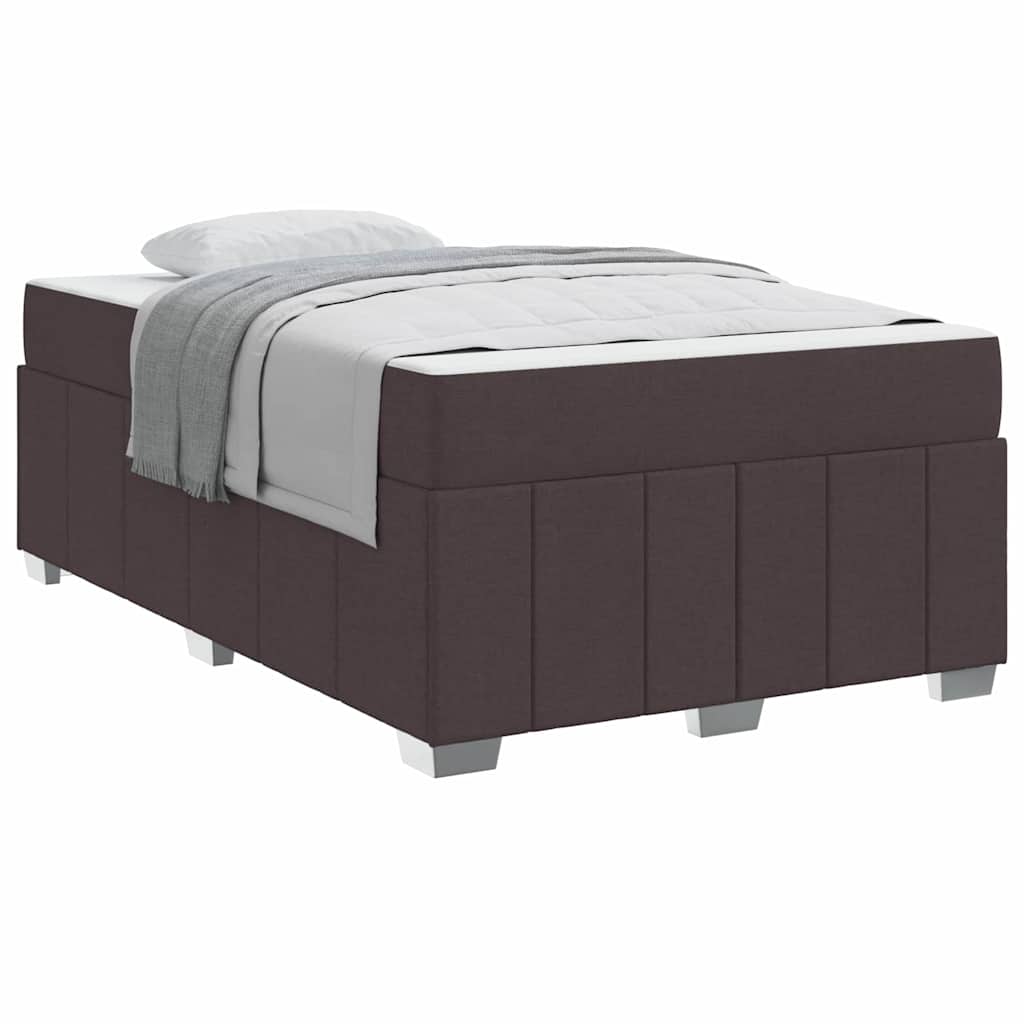Bettgestell mit Matratze Dunkelbraun 120 x 200 cm Stoff