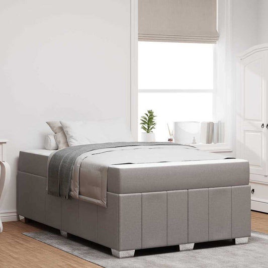Bettgestell mit Matratze Taupe 120 x 200 cm Stoff
