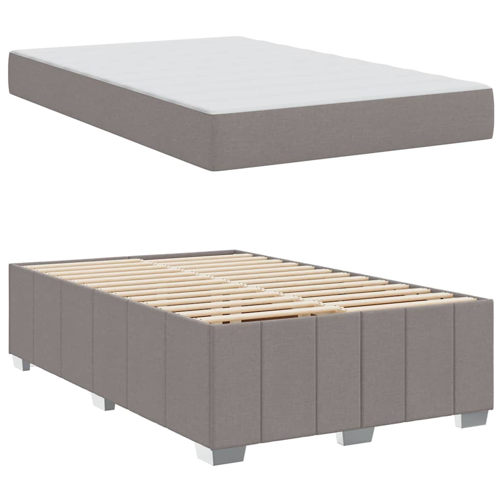 Bettgestell mit Matratze Taupe 120 x 200 cm Stoff