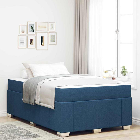 Bettgestell mit Matratze Blau 120 x 200 cm Stoff