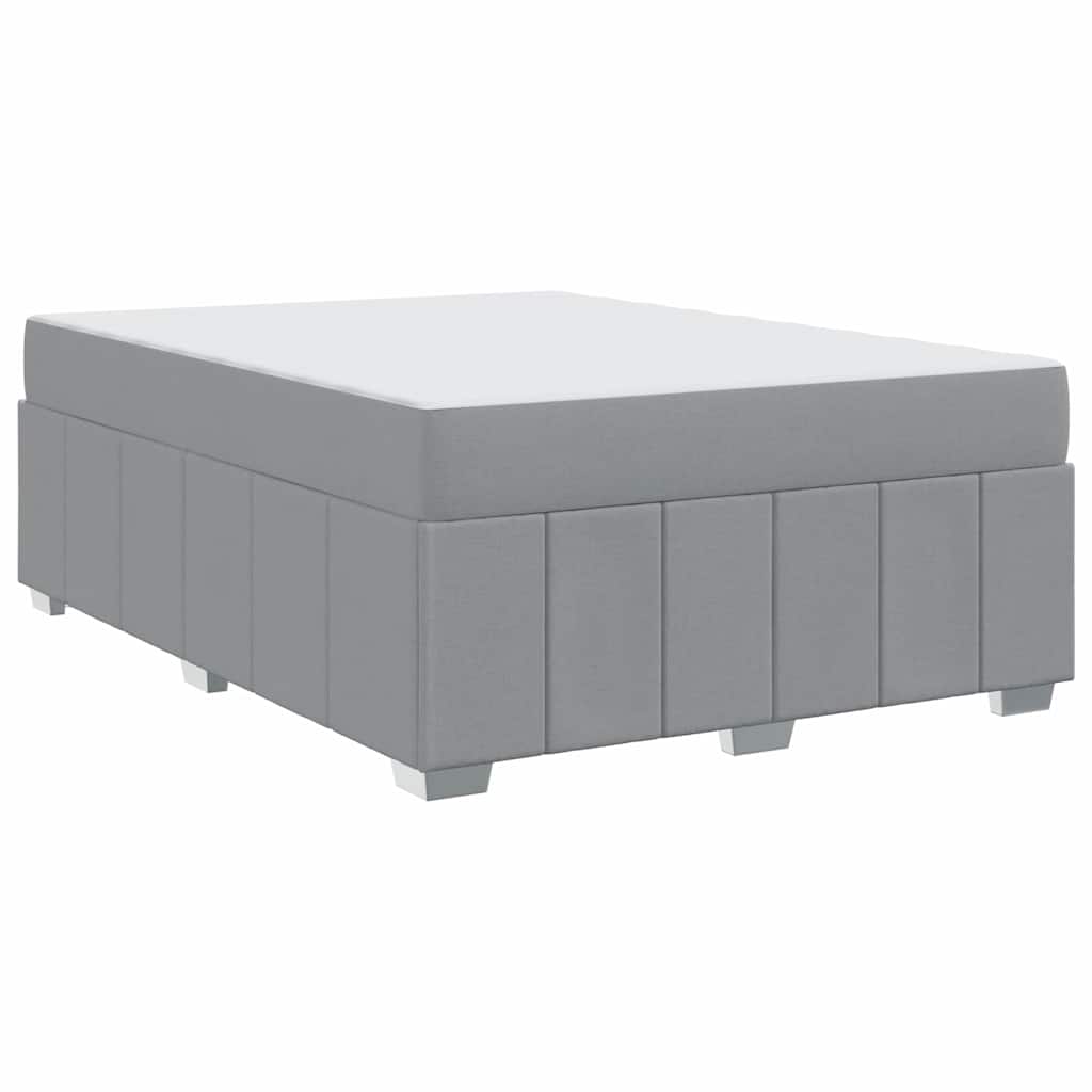 Bettgestell mit Matratze Hellgrau 140 x 200 cm Stoff