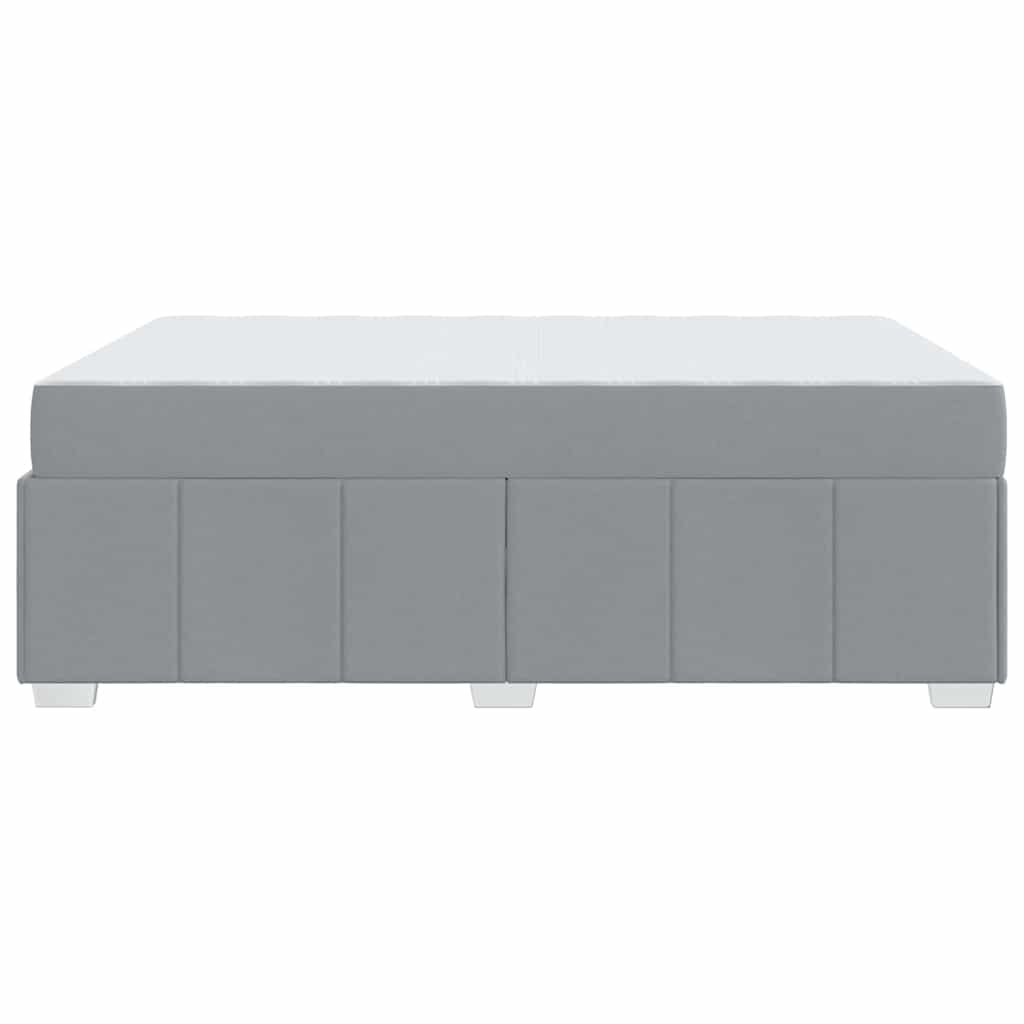 Bettgestell mit Matratze Hellgrau 140 x 200 cm Stoff
