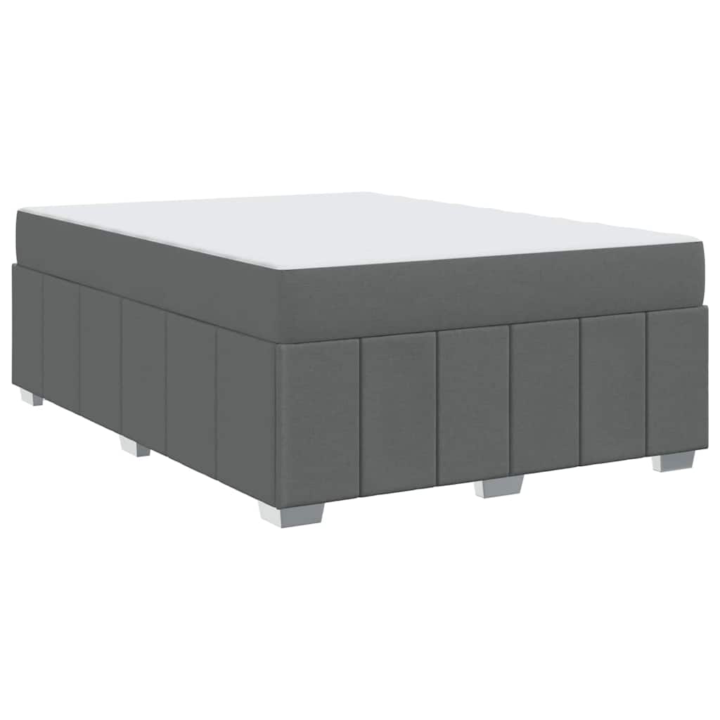Bettgestell mit Matratze Dunkelgrau 140 x 200 cm Stoff